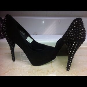 Kelsi Dagger Studded suede heels